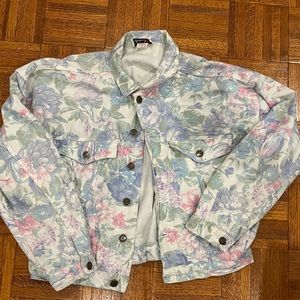 Vintage Zena Jeans Floral Jacket Size L